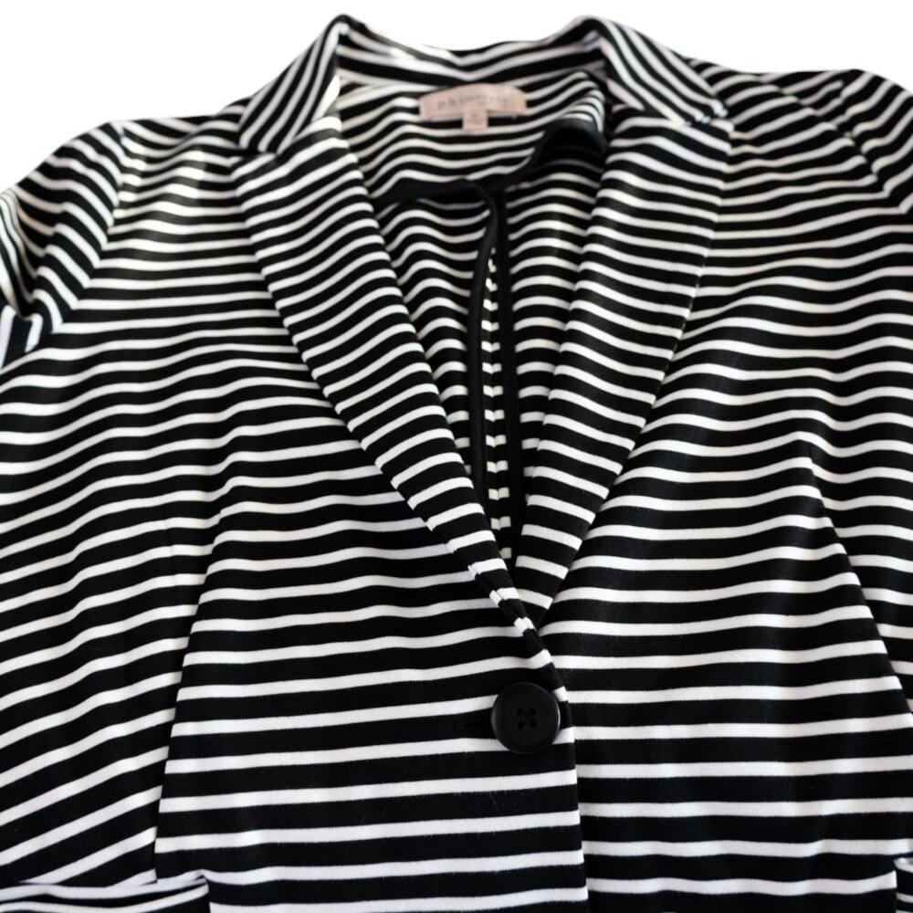 Philosophy Republic Clothing Black and White Striped Women's Blazer / Jacket - Picture 5 of 11